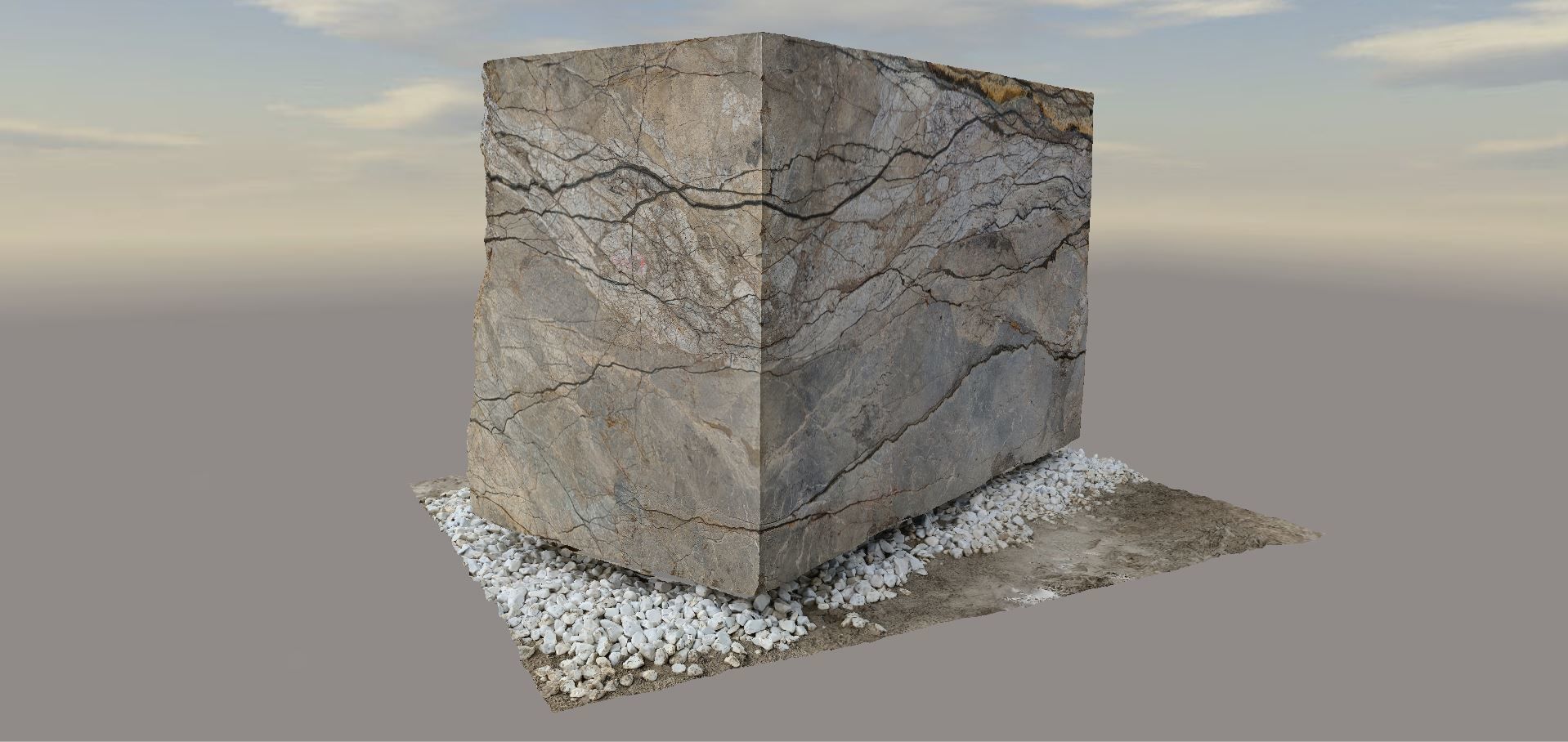 Marble Block - Photorealistic Scanned Model- part4 3D model_2