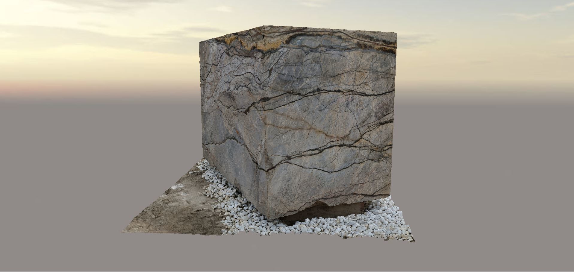 Marble Block - Photorealistic Scanned Model- part4 3D model_3
