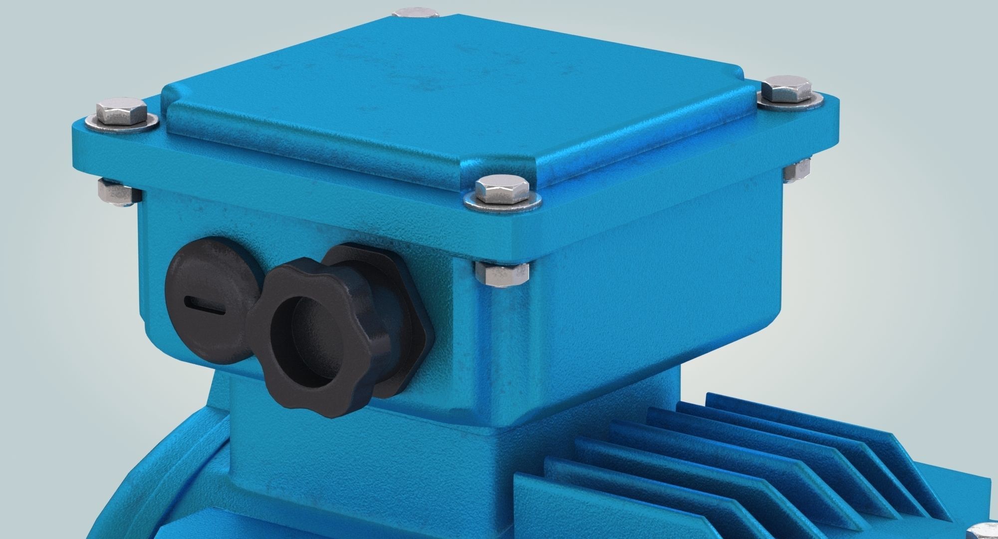 Electric Motor Low-poly 3D model_9