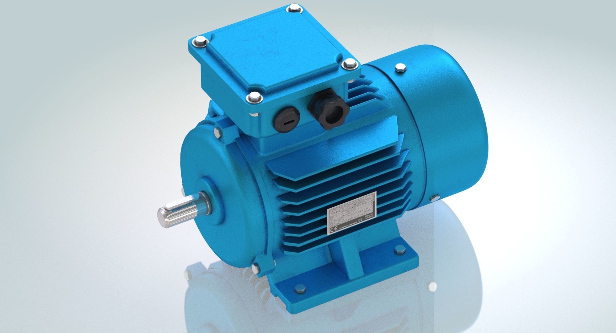 Electric Motor Low-poly 3D model_7