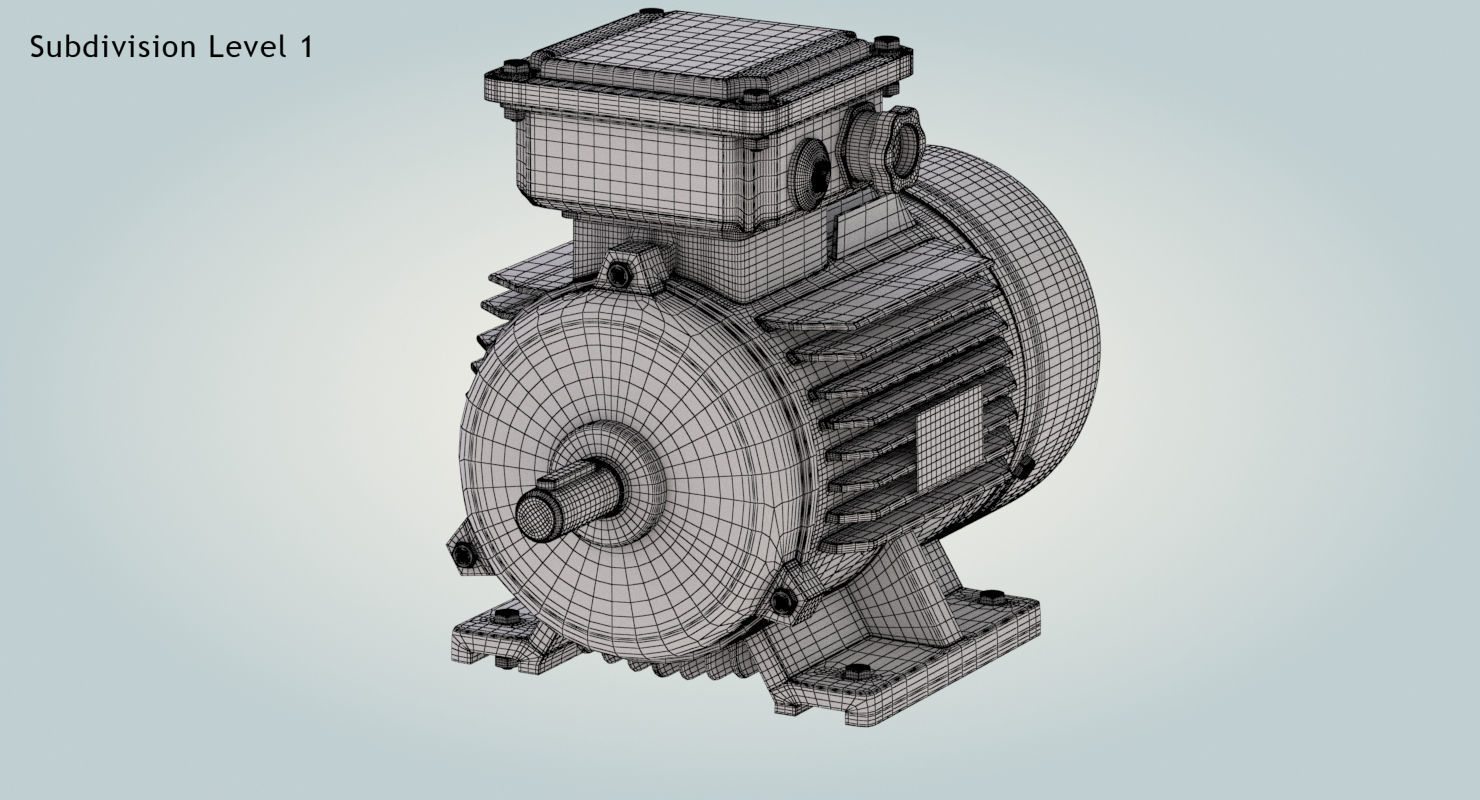 Electric Motor Low-poly 3D model_24