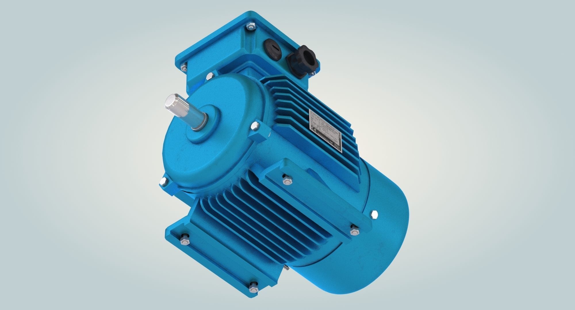 Electric Motor Low-poly 3D model_5
