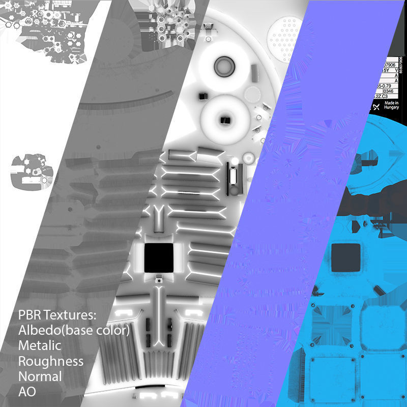 Electric Motor Low-poly 3D model_2