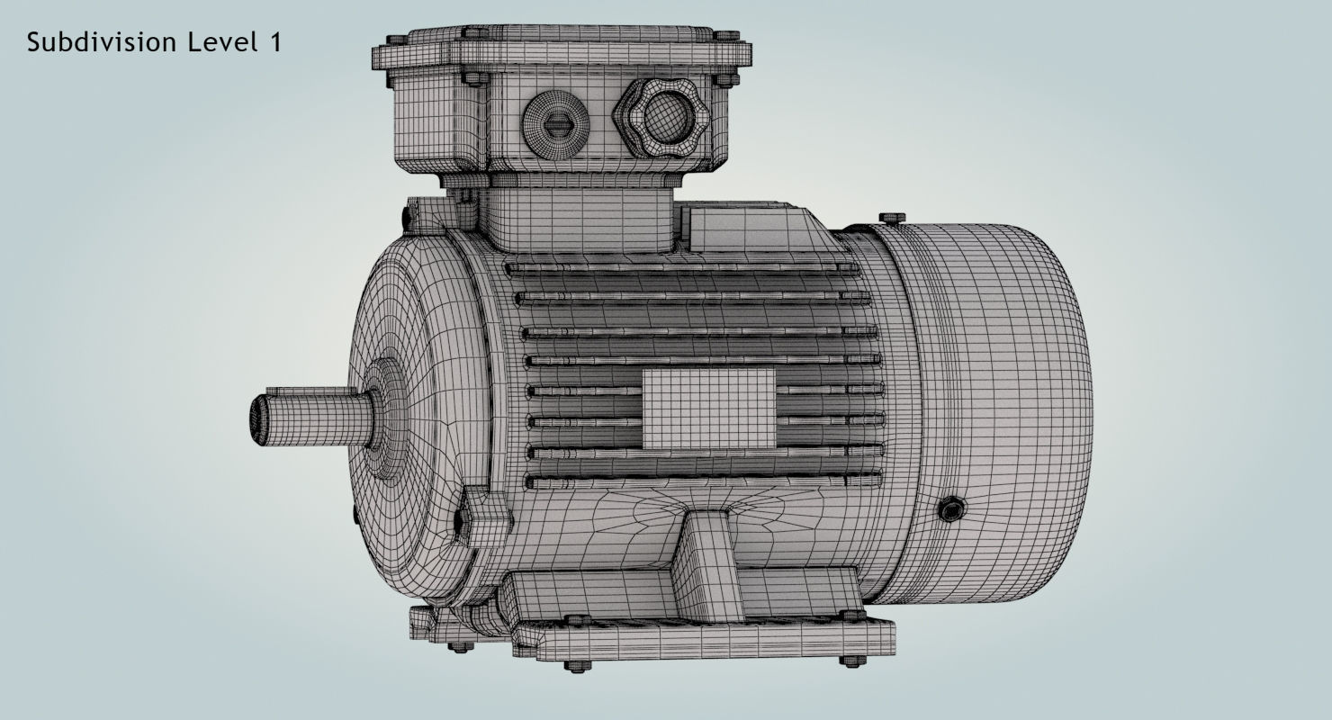 Electric Motor Low-poly 3D model_18