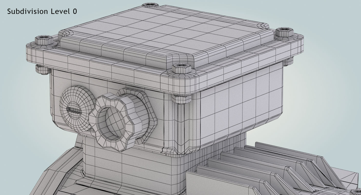 Electric Motor Low-poly 3D model_22