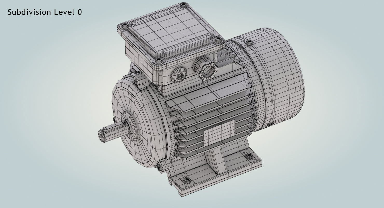 Electric Motor Low-poly 3D model_17
