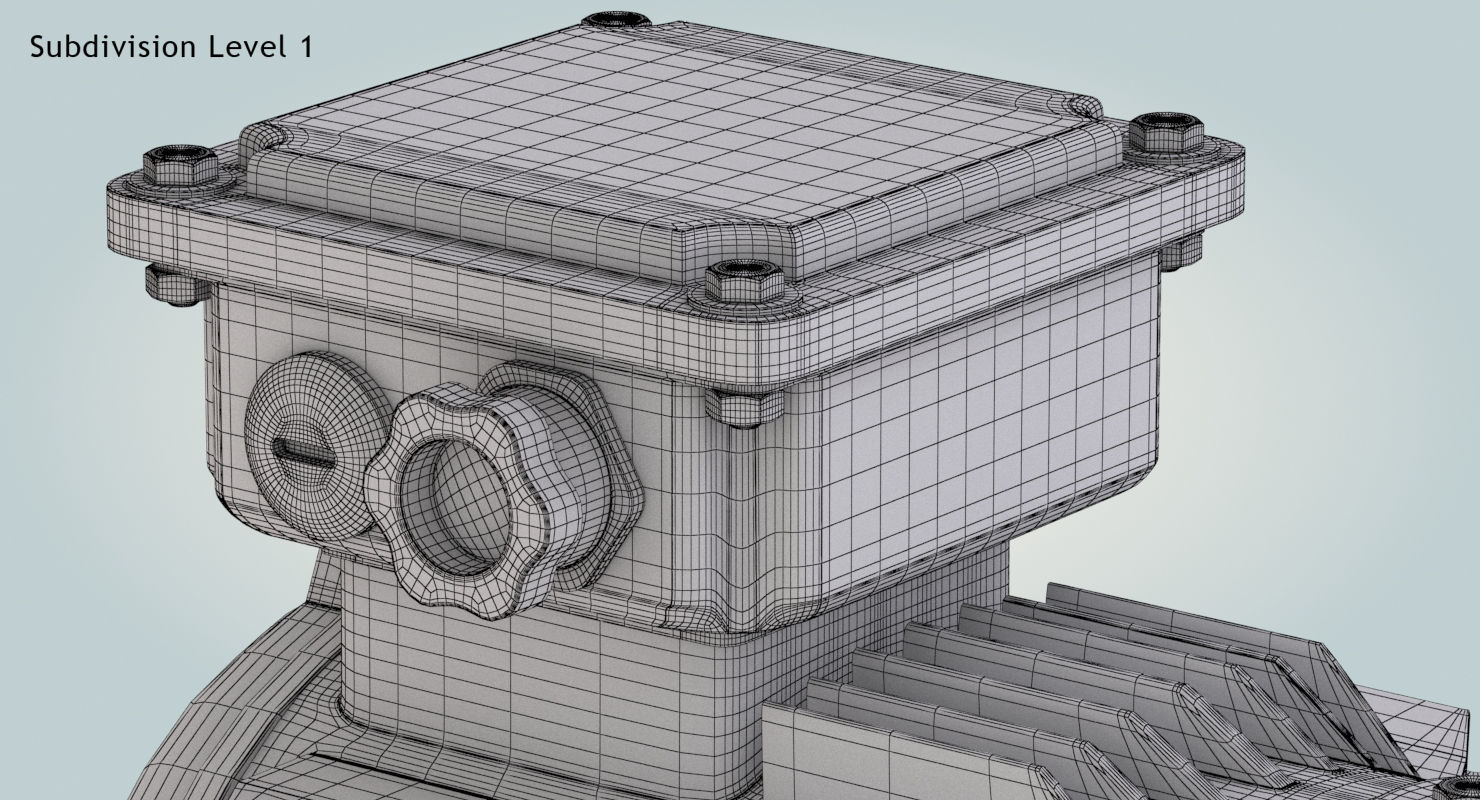 Electric Motor Low-poly 3D model_23