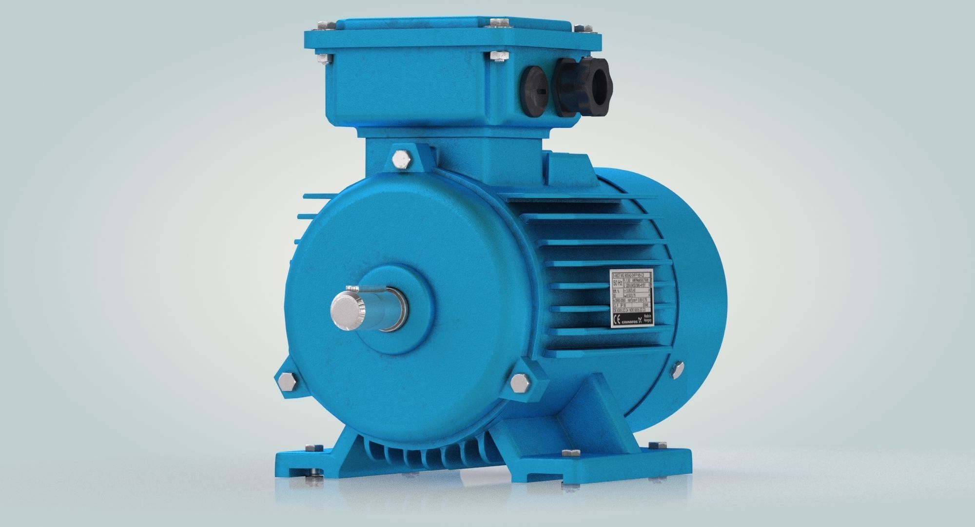 Electric Motor Low-poly 3D model_3