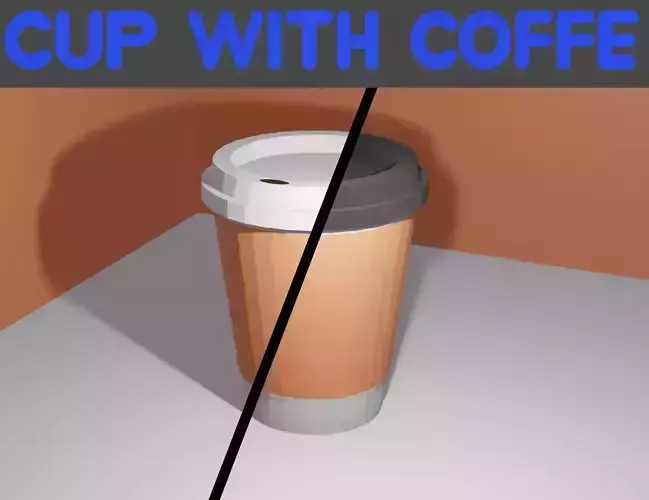 low poly glass of coffee