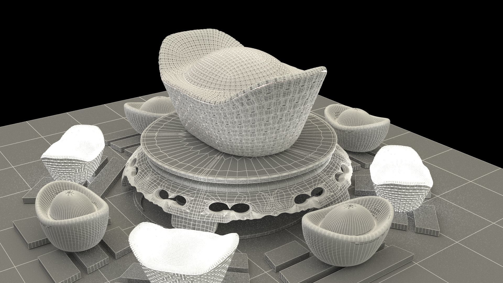 Chinese gold ingot   3D model_6