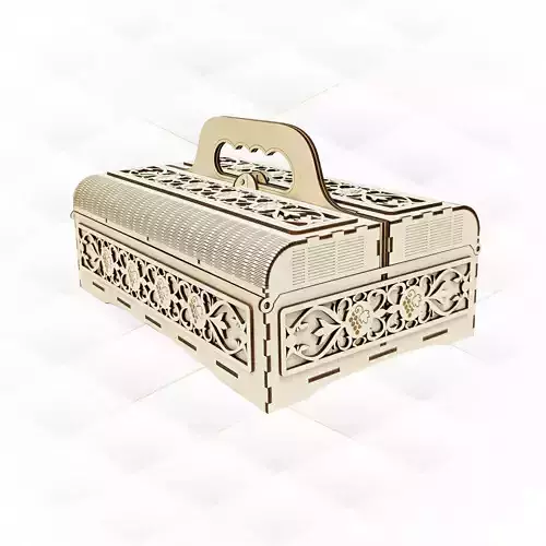 Gift wine box for two bottles laser cut design