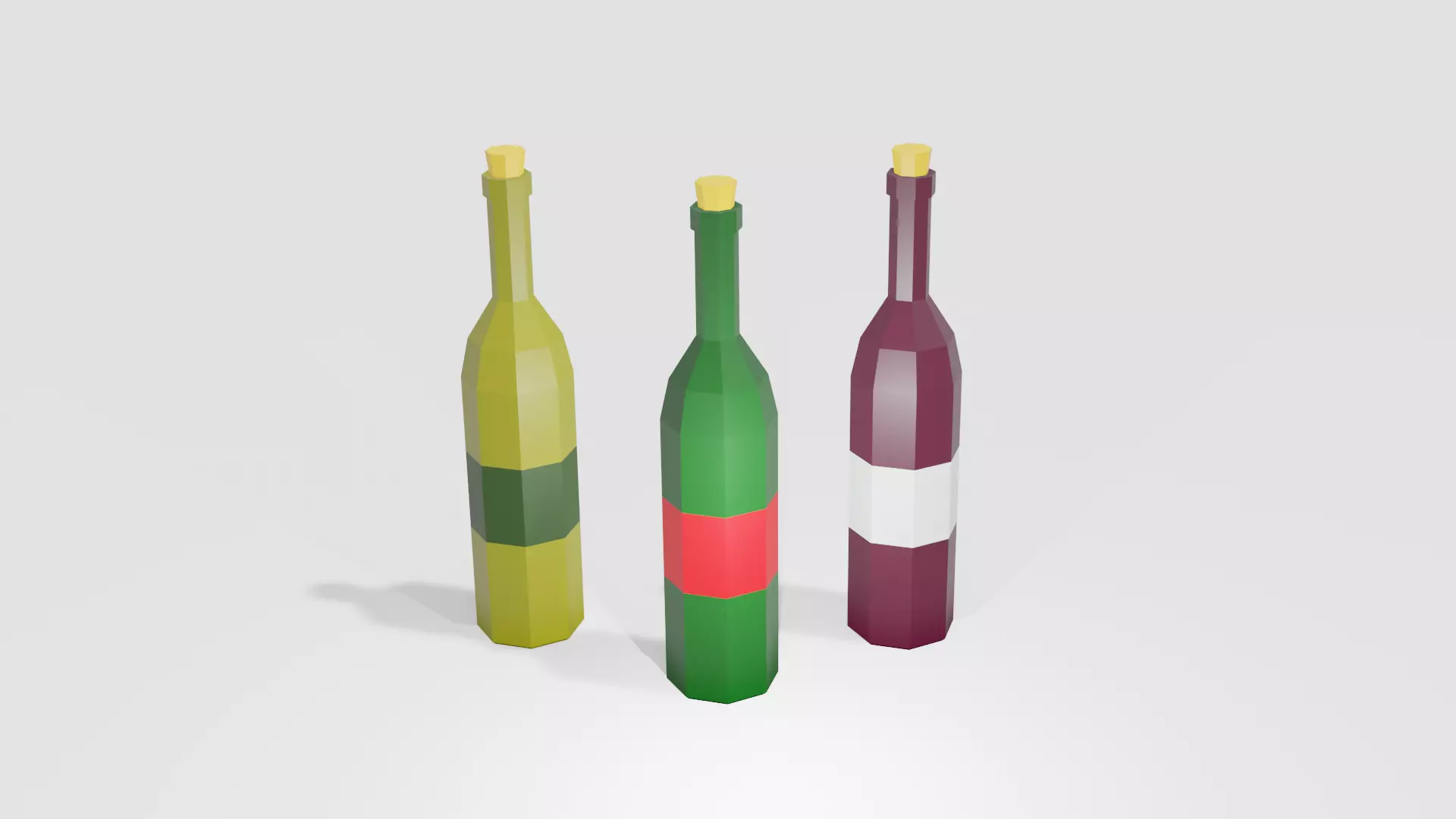 Bottle Wine Free Low-Poly Free low-poly 3D model