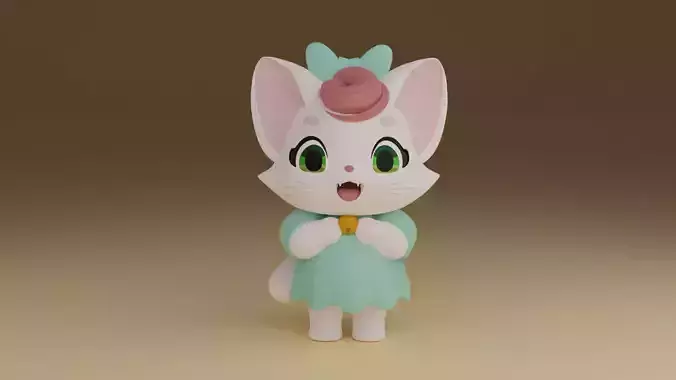 cute cat stl 3d print format 3D print model