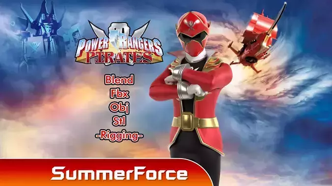 Red Pirate Ranger - Power Rangers Pirates 3D model
