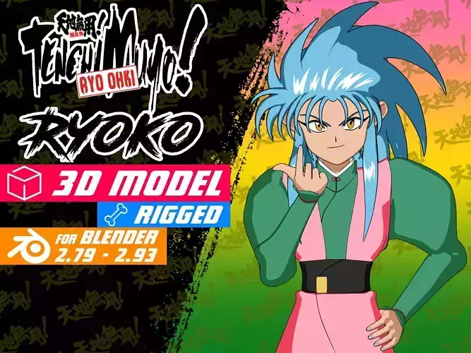 Ryoko - Tenchi Muyo Ryo Ohki - Model 3D Blender Low-poly 3D model