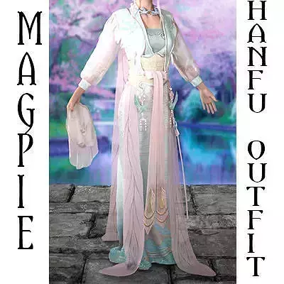 Magpie Hanfu Outfit 3D model
