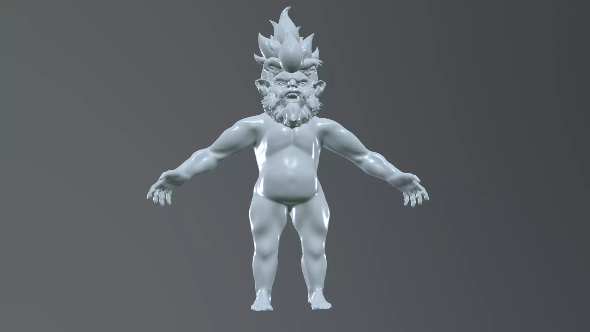 Angry Warrior Man High-Poly Character 3D Model 3D model_0