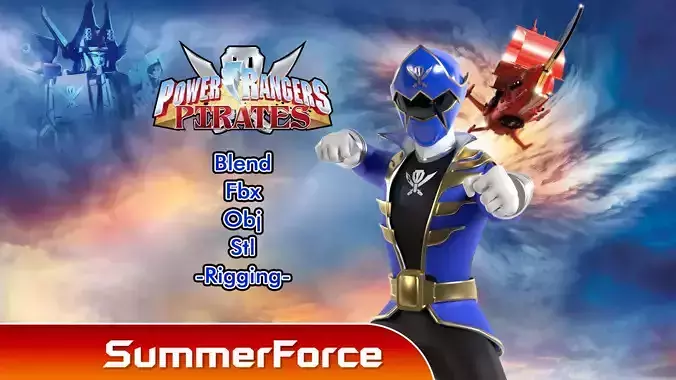 Blue Pirate Ranger - Power Rangers Pirates 3D model