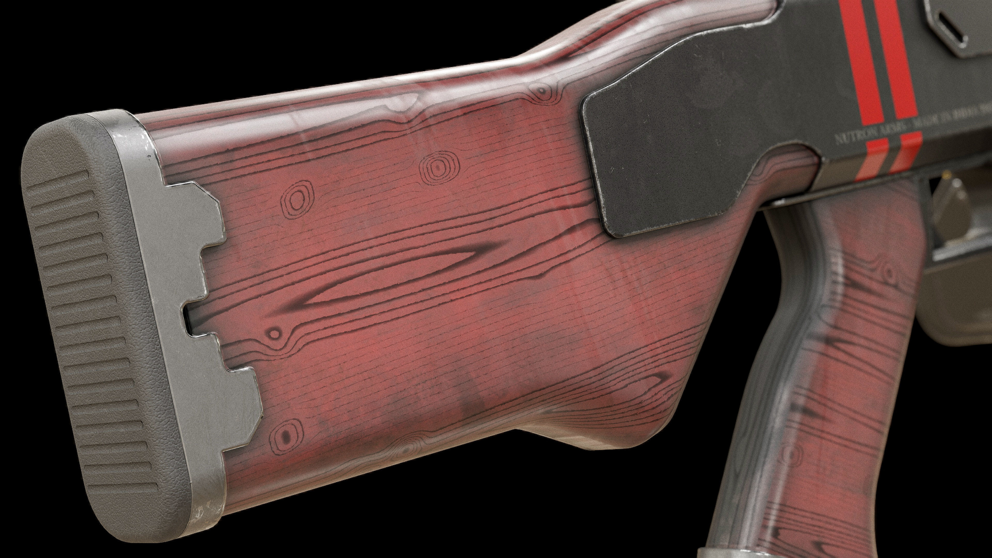 Belt Fed Shotgun PBR Low-poly 3D model_16