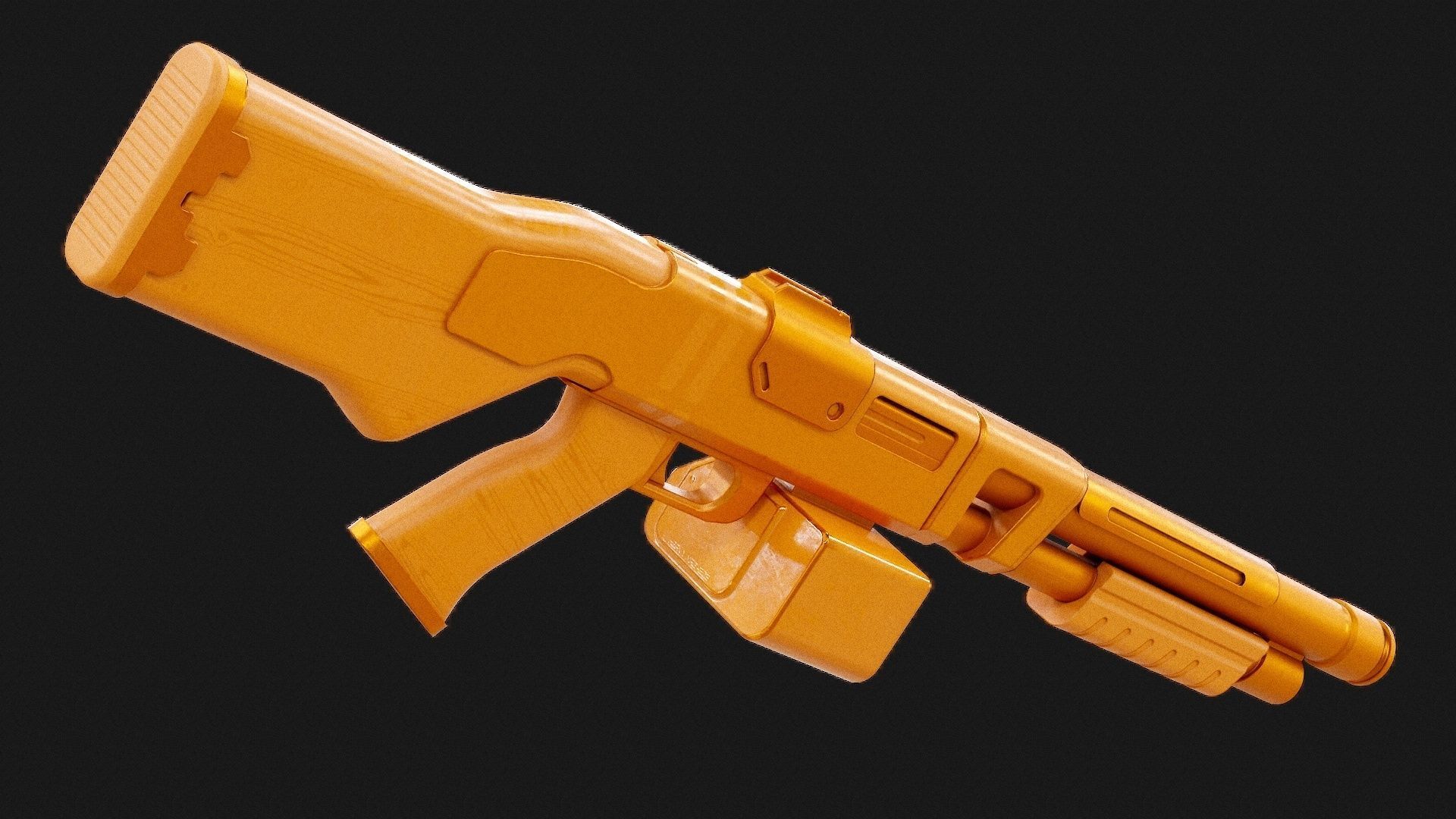 Belt Fed Shotgun PBR Low-poly 3D model_18