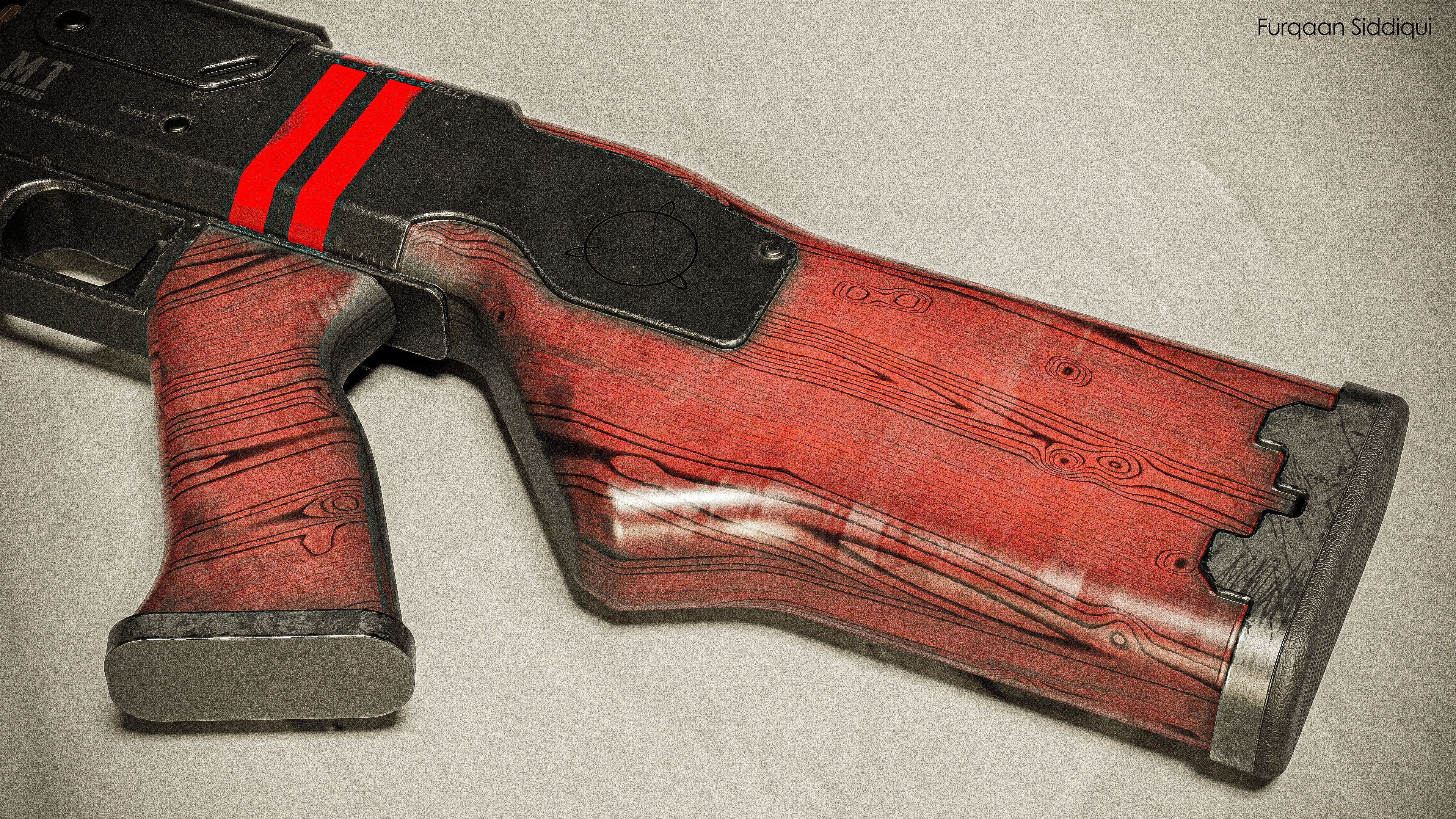 Belt Fed Shotgun PBR Low-poly 3D model_4