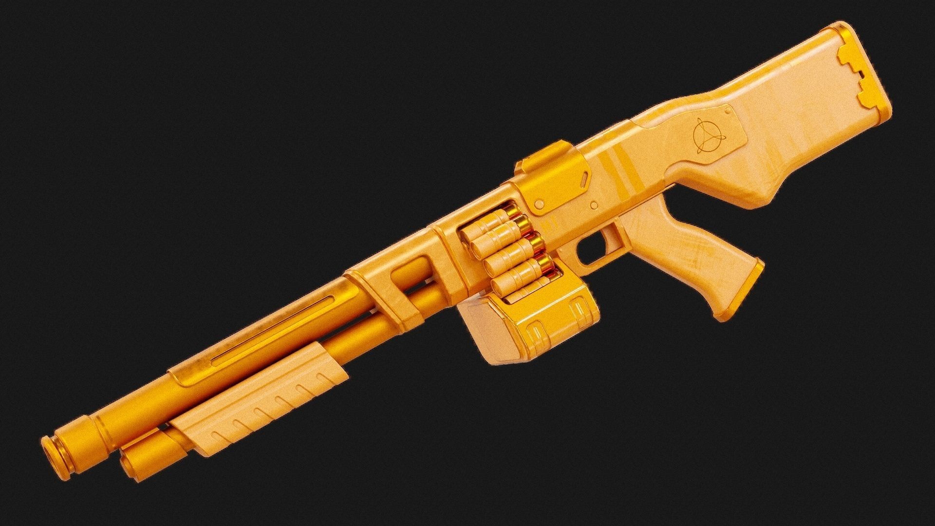 Belt Fed Shotgun PBR Low-poly 3D model_17
