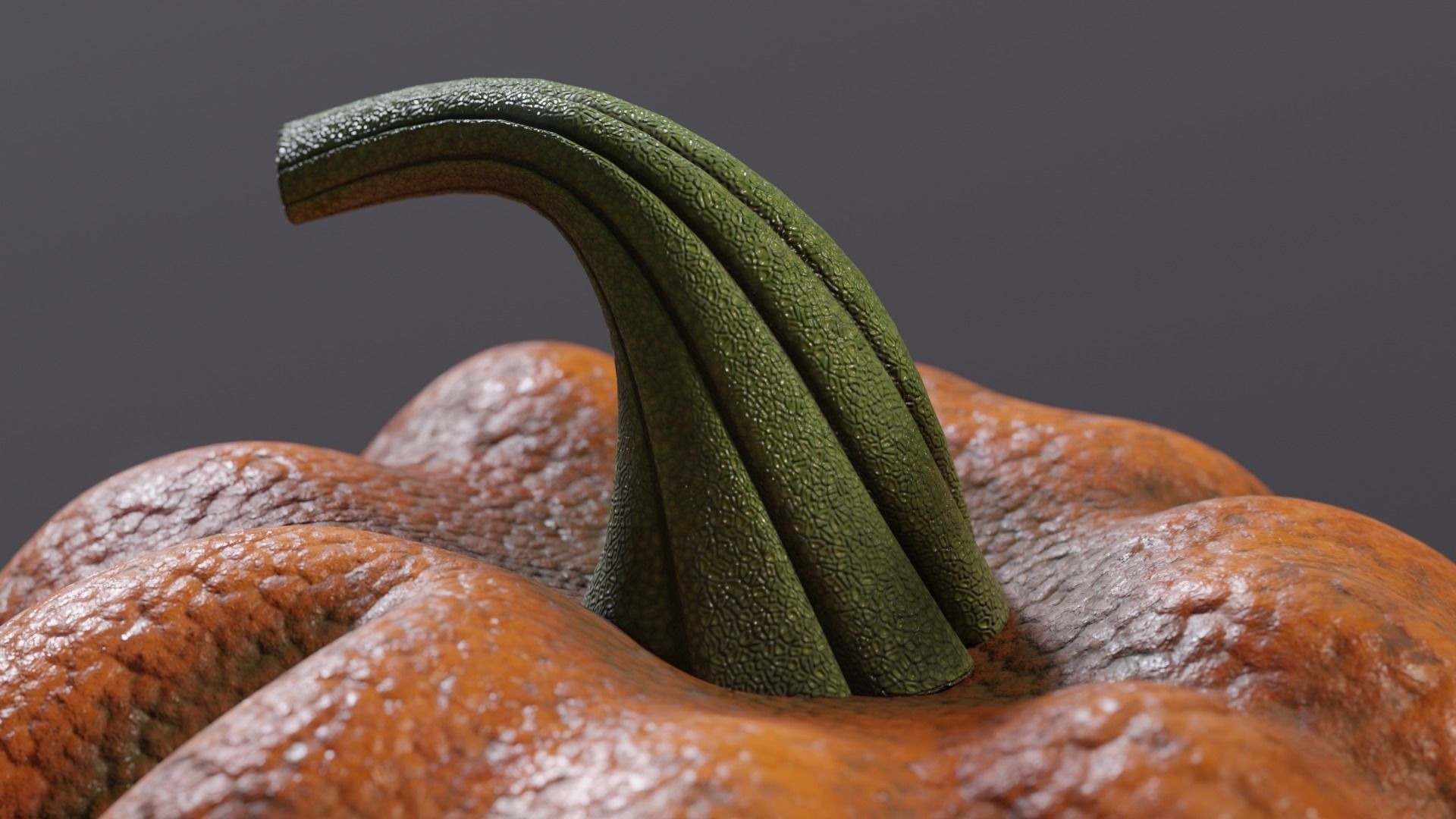 Halloween Pumpkin with Bats and Web Low-poly 3D model_6