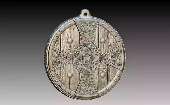 HM Kelt Viking Shield Keychain 01 3D print model