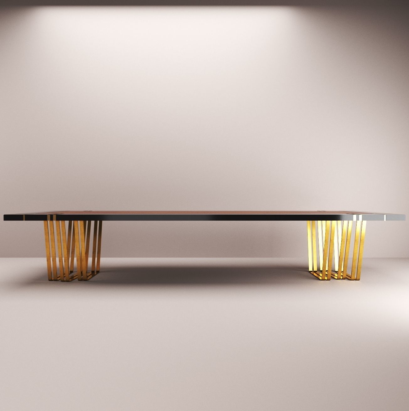Table with brass legs 3D model_1