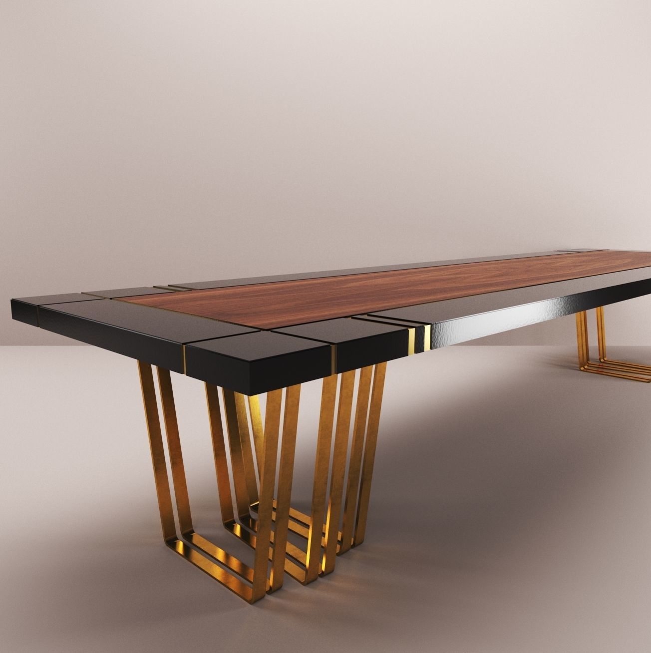 Table with brass legs 3D model_2