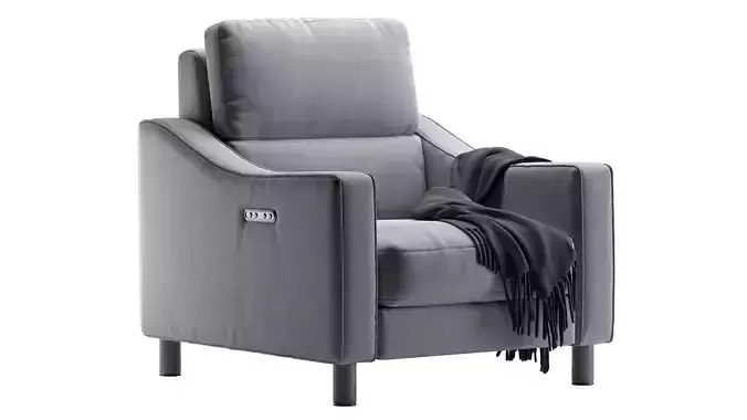 AUTOGRAPH Fabric Slope Battery Recliner 3D model