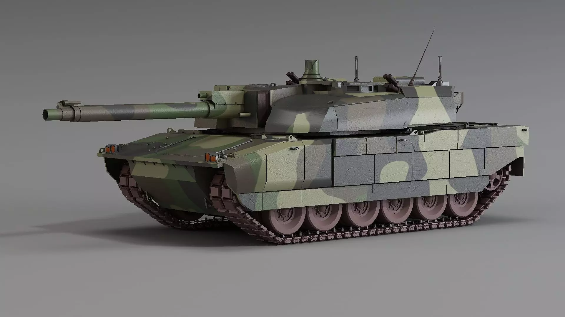  Amx-56 main tank  AMX-56 Leclerc Tank tracked combat vehicle 3D model_0