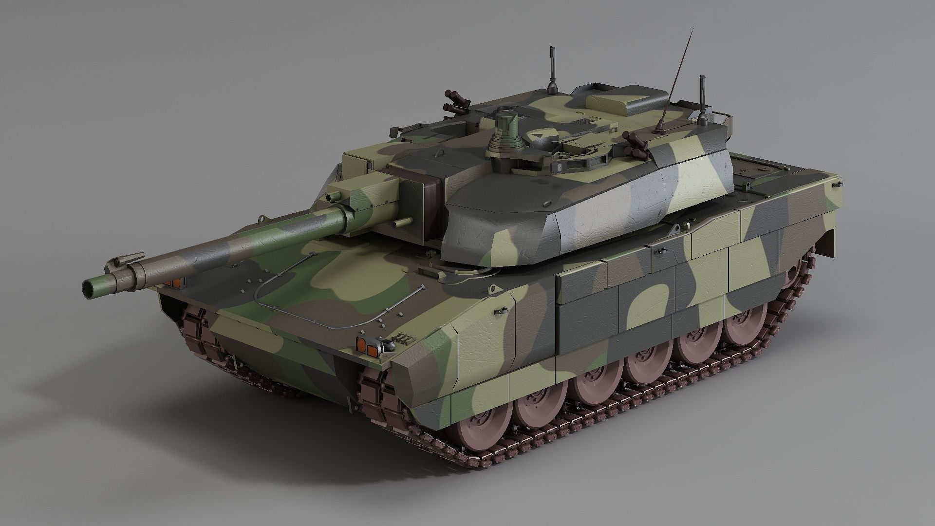  Amx-56 main tank  AMX-56 Leclerc Tank tracked combat vehicle 3D model_4