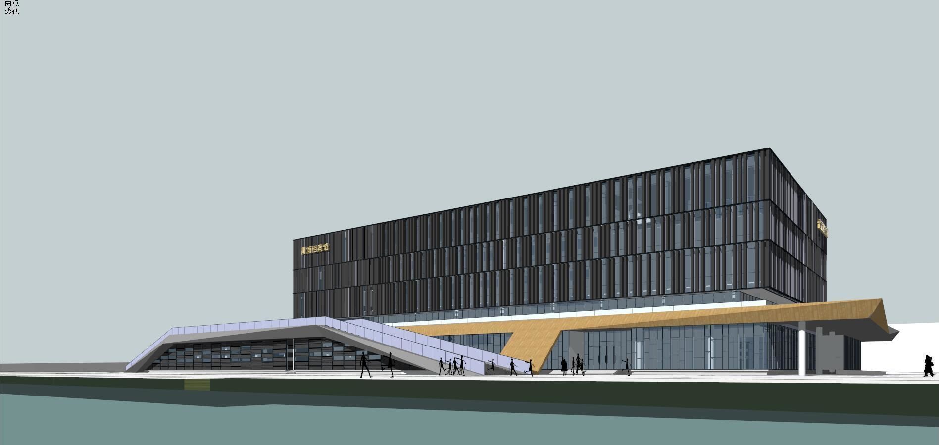 SU model of modern Qingpu office archives 3D model_6