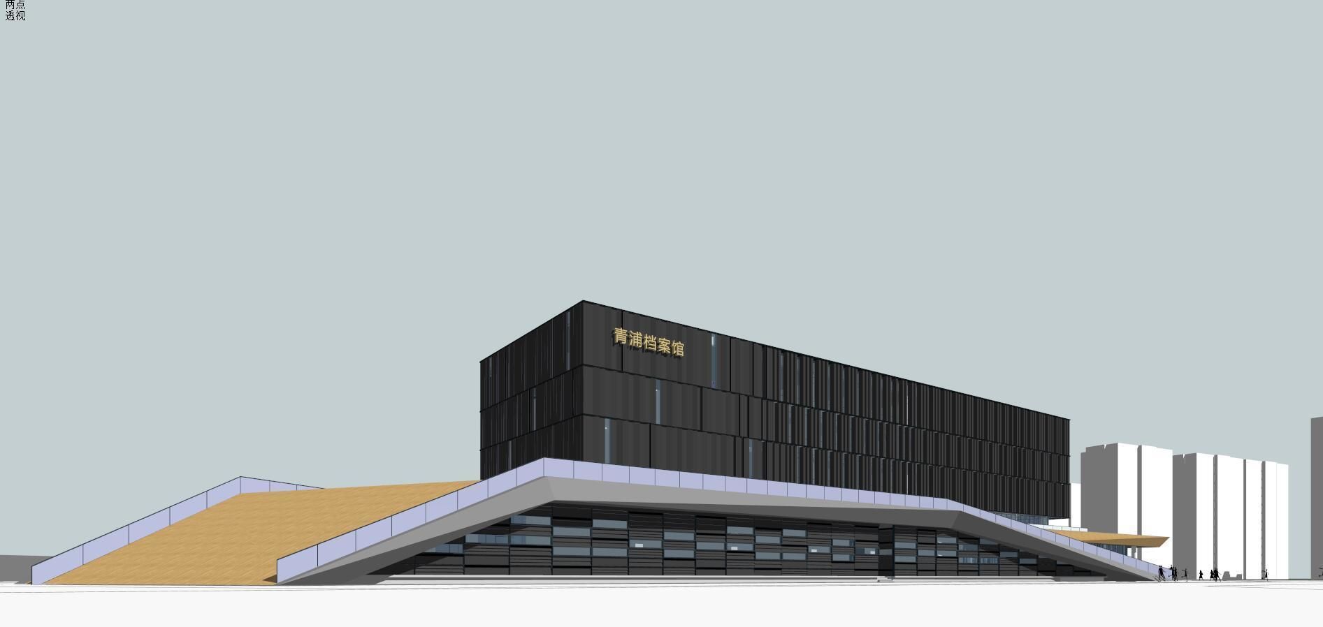 SU model of modern Qingpu office archives 3D model_7