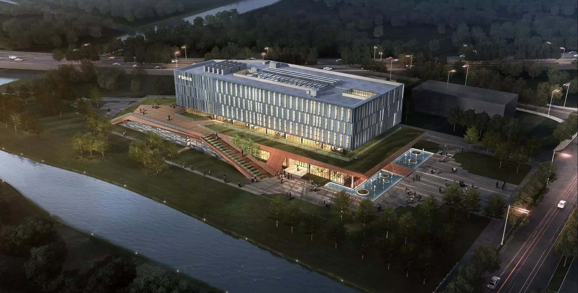 SU model of modern Qingpu office archives 3D model_0