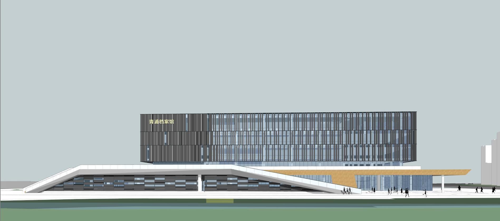 SU model of modern Qingpu office archives 3D model_9