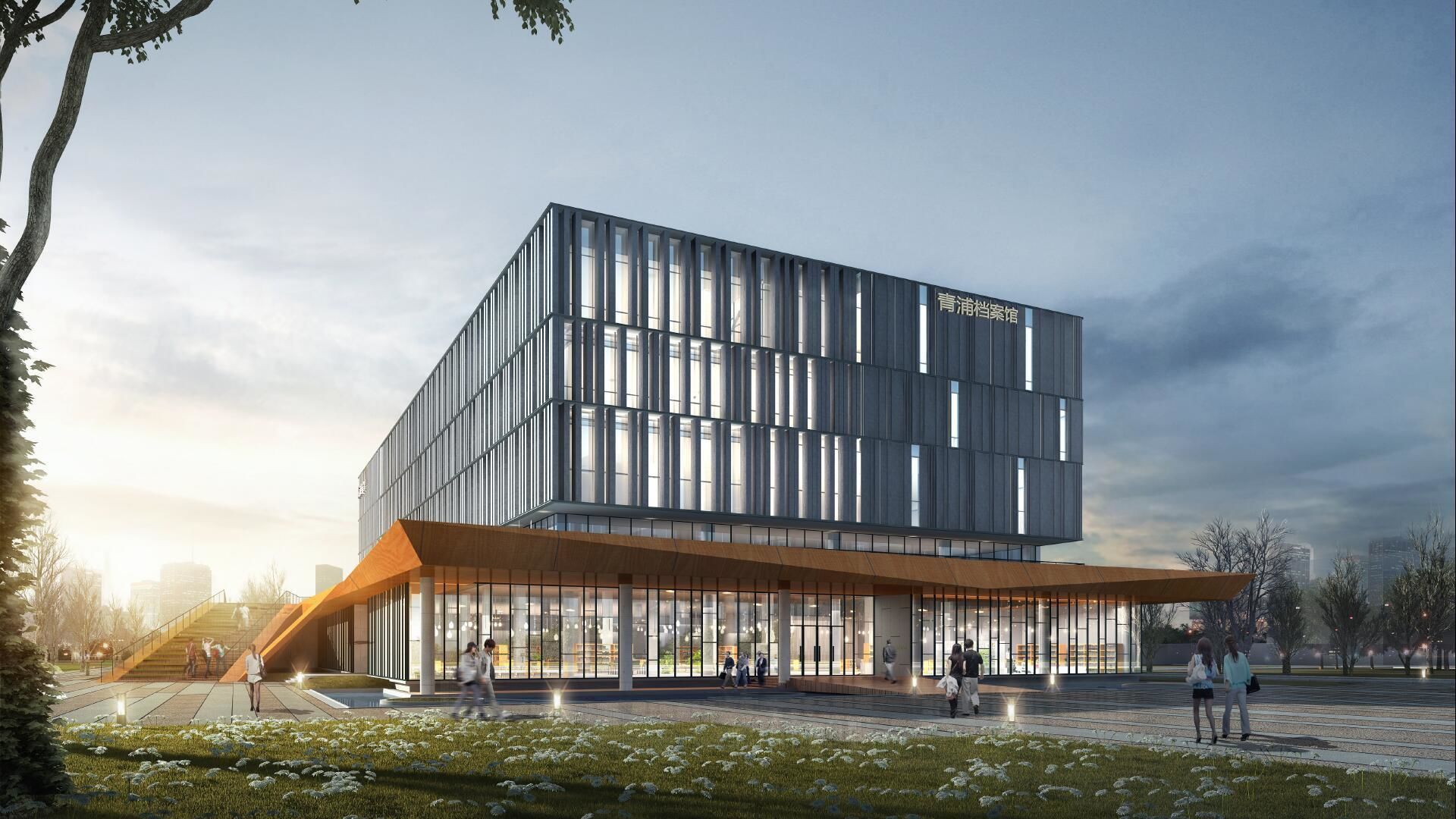 SU model of modern Qingpu office archives 3D model_2