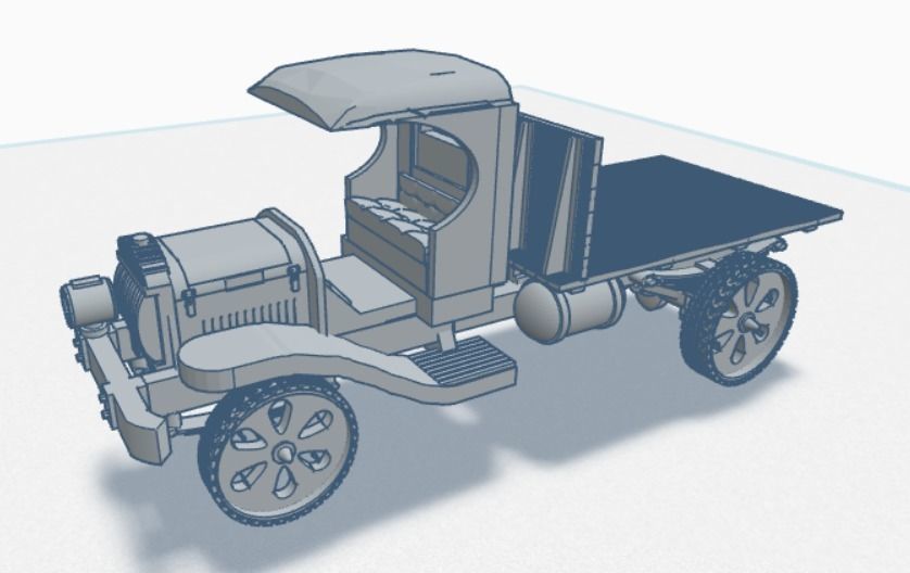 HO Scale 1920s era Federal flatbed truck 3D print model_1