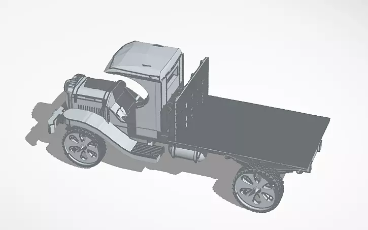 HO Scale 1920s era Federal flatbed truck 3D print model_0
