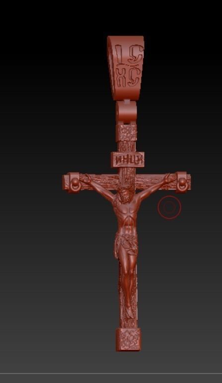 gold cross with wood texture 3D print model_7