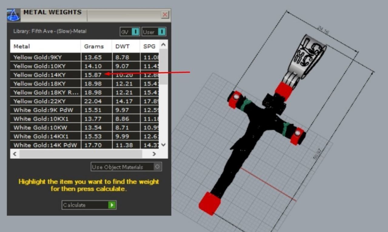 gold cross with wood texture 3D print model_5