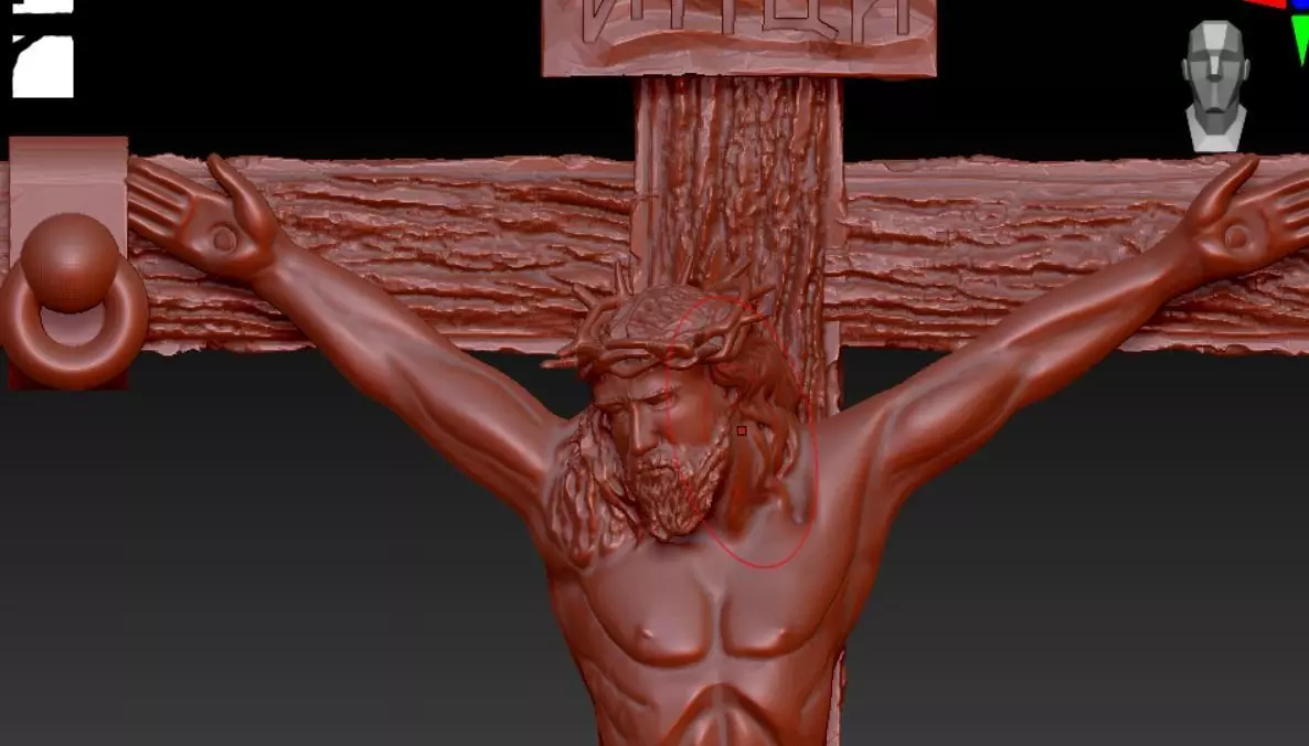 gold cross with wood texture 3D print model_0