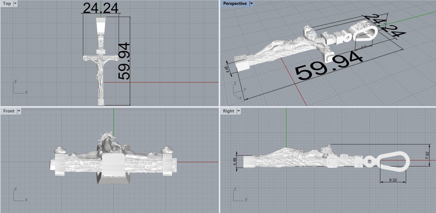 gold cross with wood texture 3D print model_2