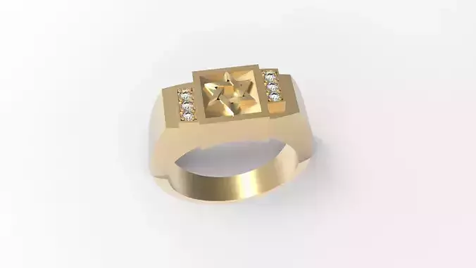  Star of David Signet  Ring for Man