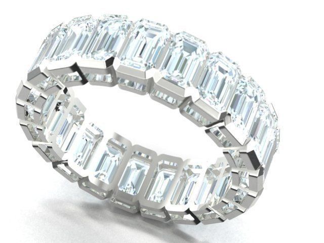 Emerald Diamond Ring 3D model_2