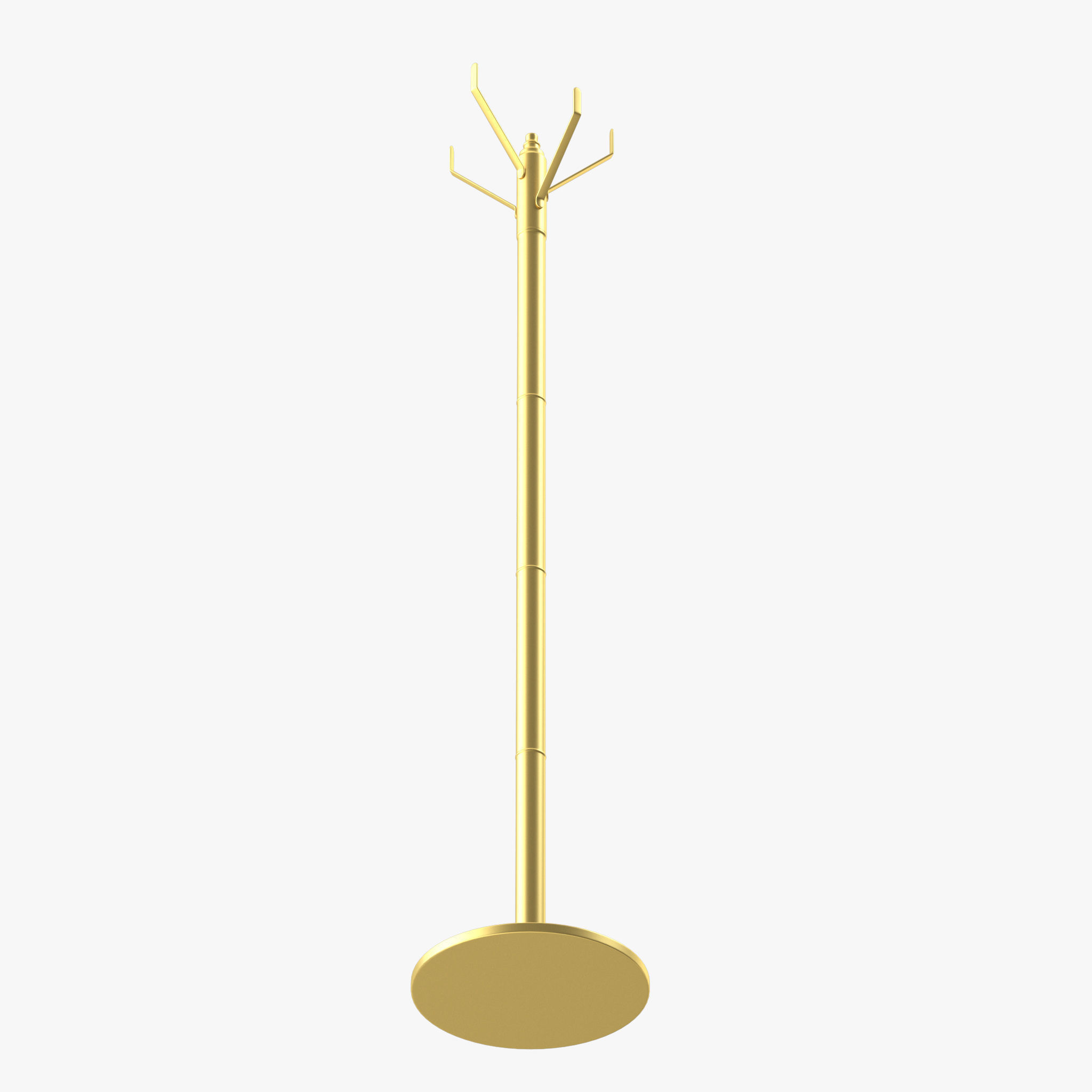 Coat Rack Gold 3D model_15