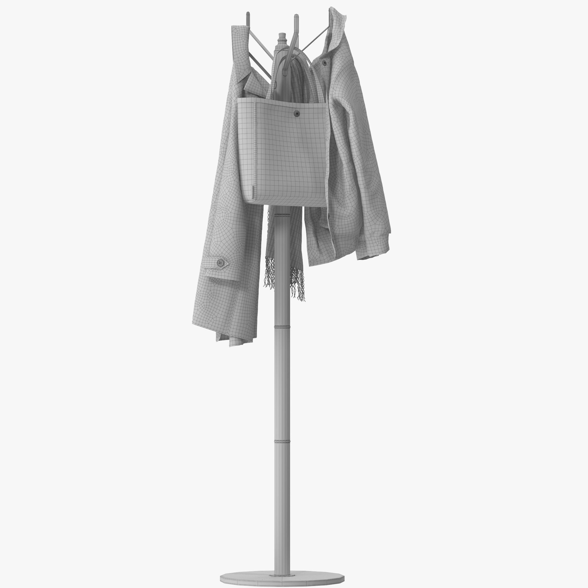 Coat Rack Gold 3D model_17