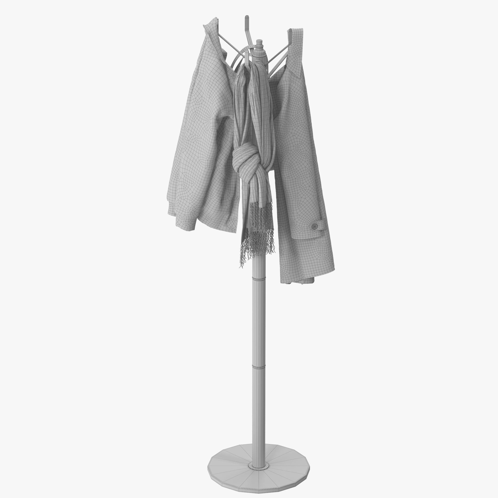 Coat Rack Gold 3D model_18