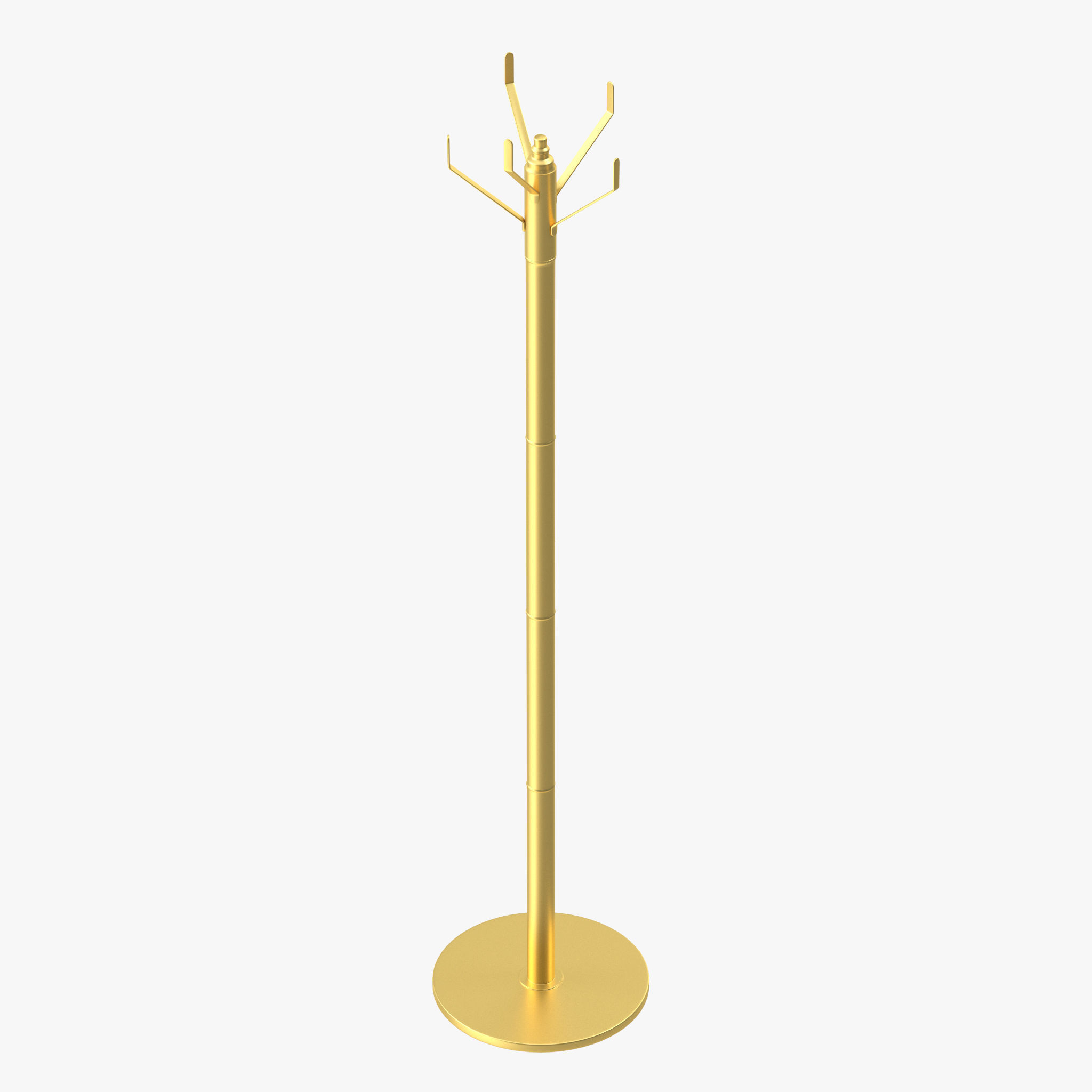 Coat Rack Gold 3D model_14